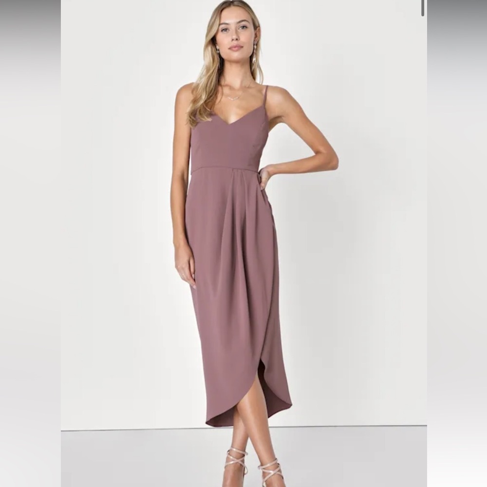 Lulu's Mauve Midi Dress